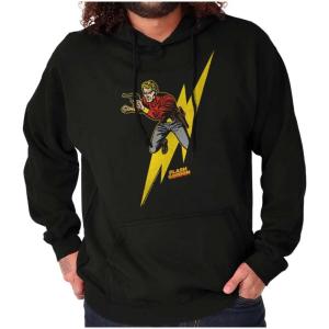 Brisco Brands Flash Gordon Lightning Bolt Comics Hoodie Sweatshirt Women Men(Black)