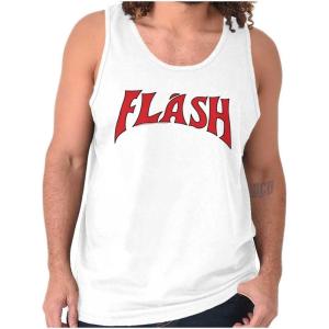 Brisco Brands Flash Gordon Logo Comic Book Hero Tank Top T Shirts Men Women(White)