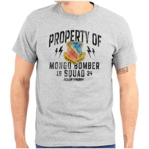 Brisco Brands Flash Gordon Mongo Bomber Squad Comic Graphic T Shirt Men or Women(Sport Grey)