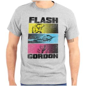 Brisco Brands Flash Gordon Retro Comics Superheroes Graphic T Shirt Men or Women(Sport Grey)