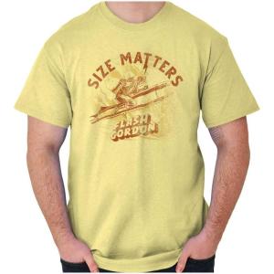 Brisco Brands Flash Gordon Size Matters Space Hero Graphic T Shirt Men or Women(Yellow Haze)