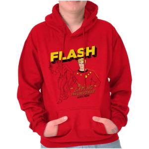 Brisco Brands Flash Gordon Superhero Comic Strip Hoodie Sweatshirt Women Men(Red)