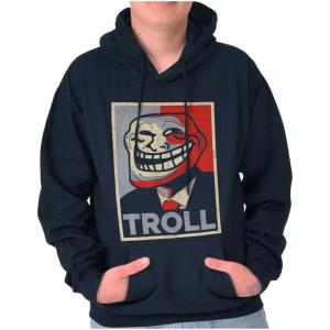 Brisco Brands Funny Presidential Troll Face Meme Hoodie Sweatshirt Women Men(Navy)