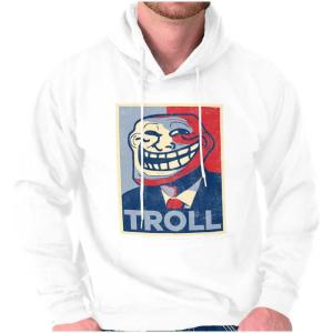 Brisco Brands Funny Presidential Troll Face Meme Hoodie Sweatshirt Women Men(White)