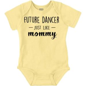 Brisco Brands Future Dancer Like Mommy Daughter Baby Bodysuit Jumper Girls(Banana)