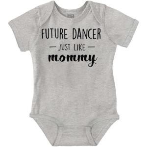 Brisco Brands Future Dancer Like Mommy Daughter Baby Bodysuit Jumper Girls(Heather)