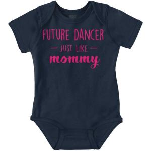 Brisco Brands Future Dancer Like Mommy Daughter Baby Bodysuit Jumper Girls(Navy)