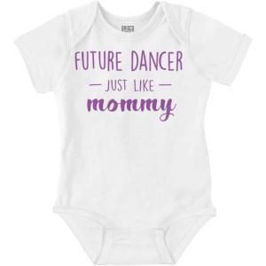 Brisco Brands Future Dancer Like Mommy Daughter Baby Bodysuit Jumper Girls(White)