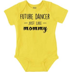 Brisco Brands Future Dancer Like Mommy Daughter Baby Bodysuit Jumper Girls(Zest)