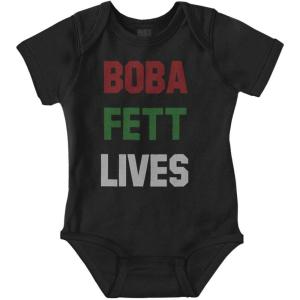 Brisco Brands Galactic Bounty Hunter Nerdy Geek Baby Romper Boys or Girls(Black)