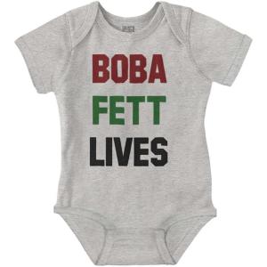 Brisco Brands Galactic Bounty Hunter Nerdy Geek Baby Romper Boys or Girls(Heather)