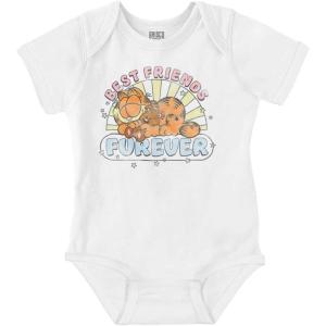 Brisco Brands Garfield Cartoon Best Friends Forever Baby Romper Boys or Girls(White)
