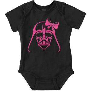 Brisco Brands Girly Cute Sci Fi Villain Funny Cool Baby Bodysuit Jumper Girls(Black)