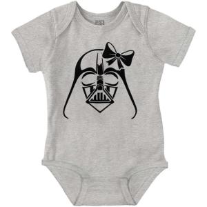Brisco Brands Girly Cute Sci Fi Villain Funny Cool Baby Bodysuit Jumper Girls(Heather)