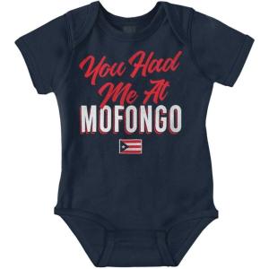 Brisco Brands Had Me At Mofongo Puerto Rican Pride Baby Romper Boys or Girls(Navy)