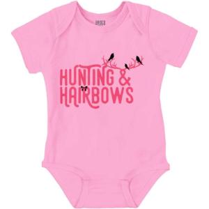 Brisco Brands Hunting and Hairbows Cute Daughter Baby Bodysuit Jumper Girls(Pink)