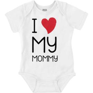 Brisco Brands I Heart My Mommy Love Baby Romper Boys or Girls(White)