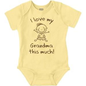 Brisco Brands I Love My Grandma This Much Cute Baby Romper Boys or Girls(Banana)