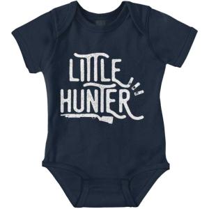 Brisco Brands Little Hunter Cute Kiddos Hunting Baby Romper Boys or Girls(Navy)