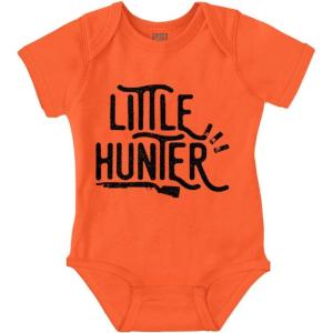 Brisco Brands Little Hunter Cute Kiddos Hunting Baby Romper Boys or Girls(Orange)