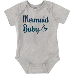 Brisco Brands Mermaid Baby Ocean Sea Princess Baby Bodysuit Jumper Girls(Heather)