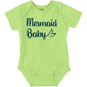 Brisco Brands Mermaid Baby Ocean Sea Princess Baby Bodysuit Jumper Girls(Key Lime)