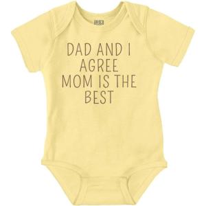 Brisco Brands Mom is the Best Cute Adorable Baby Romper Boys or Girls(Banana)