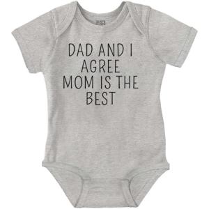 Brisco Brands Mom is the Best Cute Adorable Baby Romper Boys or Girls(Heather)