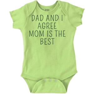 Brisco Brands Mom is the Best Cute Adorable Baby Romper Boys or Girls(Key Lime)