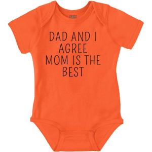 Brisco Brands Mom is the Best Cute Adorable Baby Romper Boys or Girls(Orange)