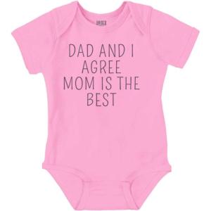 Brisco Brands Mom is the Best Cute Adorable Baby Romper Boys or Girls(Pink)