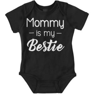 Brisco Brands Mommy is my Bestie Cute Daughter Baby Bodysuit Jumper Girls(Black)