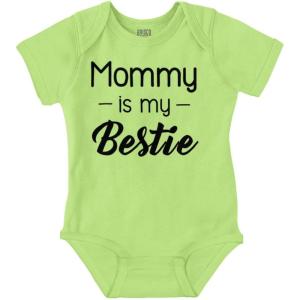 Brisco Brands Mommy is my Bestie Cute Daughter Baby Bodysuit Jumper Girls(Key Lime)