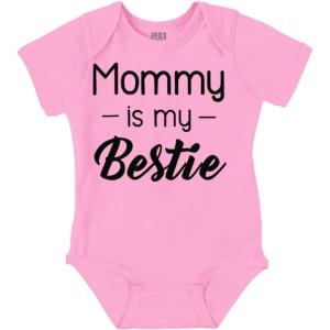 Brisco Brands Mommy is my Bestie Cute Daughter Baby Bodysuit Jumper Girls(Pink)