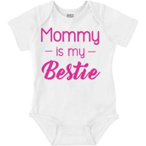 Brisco Brands Mommy is my Bestie Cute Daughter Baby Bodysuit Jumper Girls(White)