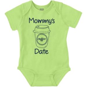 Brisco Brands Mommy’s Coffee Date Cute Adorable Baby Romper Boys or Girls(Key Lime)