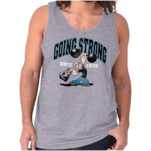 Brisco Brands Popeye Going Strong Since 1929 Gym Tank Top T Shirts Men Women(Sport Grey)