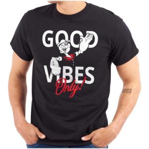 Brisco Brands Popeye The Sailor Man Positive Quote Graphic T Shirt Men or Women(Black)