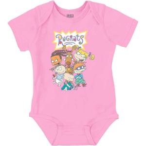 Brisco Brands Rugrats 90s Cartoon Characters Baby Romper Boys or Girls(Pink)