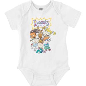 Brisco Brands Rugrats 90s Cartoon Characters Baby Romper Boys or Girls(White)