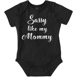 Brisco Brands Sassy Like Mommy Funny Daughter Baby Bodysuit Jumper Girls(Black)