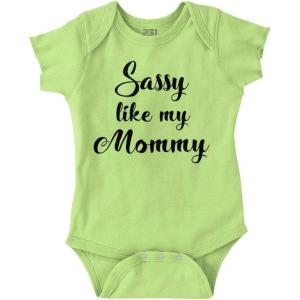 Brisco Brands Sassy Like Mommy Funny Daughter Baby Bodysuit Jumper Girls(Key Lime)