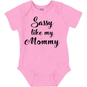Brisco Brands Sassy Like Mommy Funny Daughter Baby Bodysuit Jumper Girls(Pink)