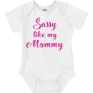 Brisco Brands Sassy Like Mommy Funny Daughter Baby Bodysuit Jumper Girls(White)