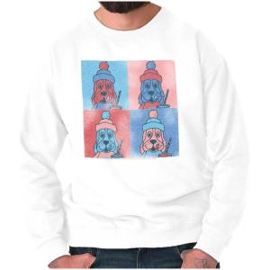 Brisco Brands Slush Puppie Art Vintage 80s Sweatshirt for Men or Women(White)