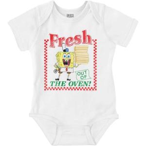 Brisco Brands SpongeBob Fresh Krusty Krab Pizza Baby Romper Boys or Girls(White)