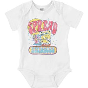 Brisco Brands SpongeBob Motivation Spread Kindness Baby Romper Boys or Girls(White)