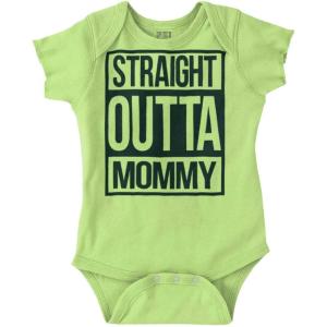 Brisco Brands Straight Outta Mommy Hip Hop Baby Romper Boys or Girls(Key Lime)