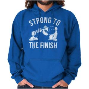 Brisco Brands Strong To The Finish Popeye Bluto Hoodie Hooded Sweatshirt Men(Royal)