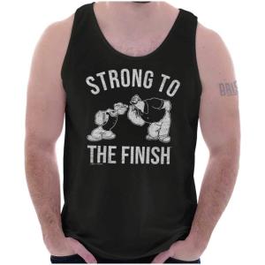 Brisco Brands Strong to The Finish Popeye Bluto Tank Top Sleeveless Tee Men(Black)